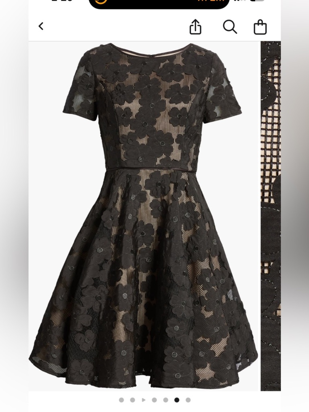 White Floral Lace Midi Fit-and-Flare Dress